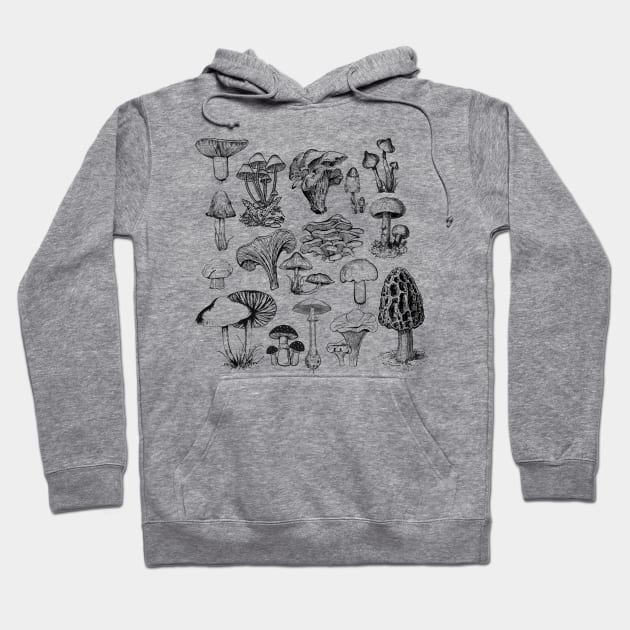 Mushroom Illustrations Hoodie by LylaLace Studio